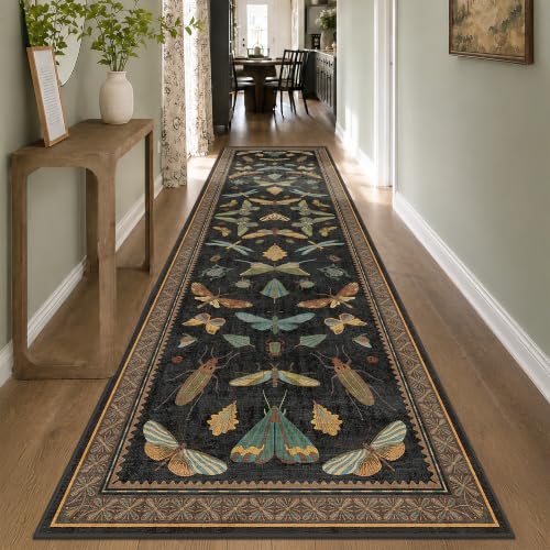 Green and Black 3x12 Long Runner Rugs for Hallway (36 Sq Ft)