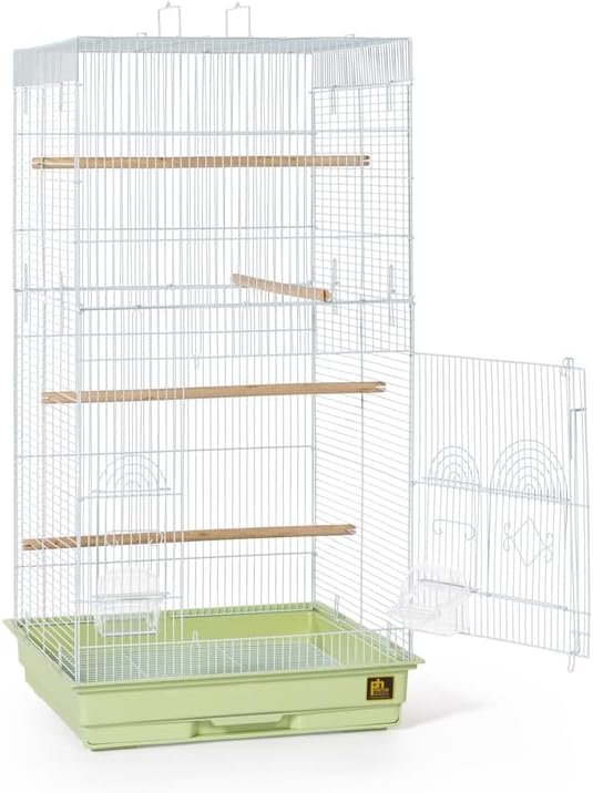 Neo-Classical Nostalgia Tall Cage with Elegant Design, Spacious Interior, Durable Construction, and Vertical Layout Sage Green