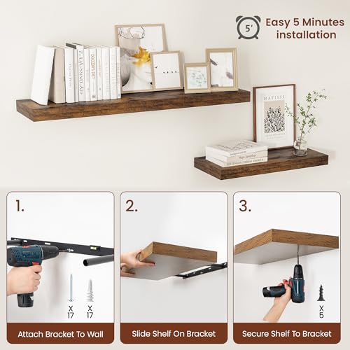 Deep Floating Shelves 40x12” Set of 2 (2 Count)