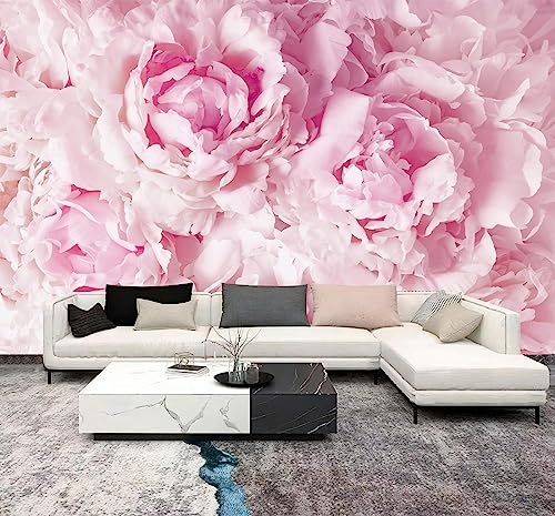 Pink Floral Large Peony Wallpaper Mural for Girl's Room Bedroom