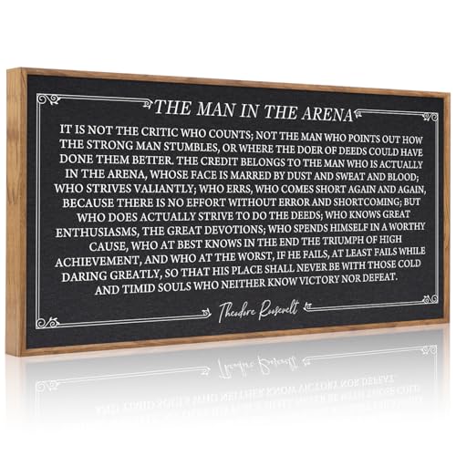 The Man In The Arena Framed Canvas Wall Art 40x20 Inch
