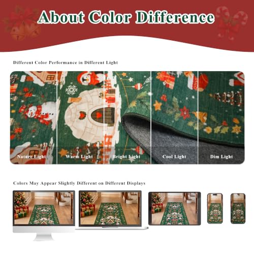 Washable Christmas Rug Runner 2x6