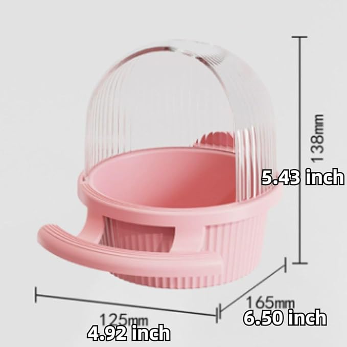 Bird Feeder for Cage – No Mess Feeder & Water Dispenser, Easy to Install and Clean, Semi-Enclosed Design Prevents Splashing (Purple)