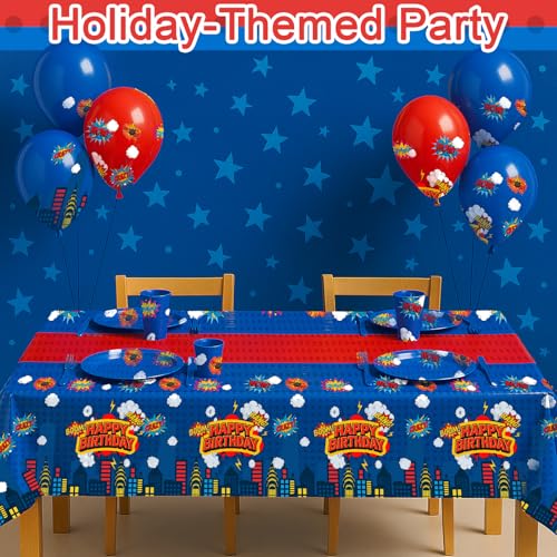 6 Piece Party Tablecloth Rectangle Table Covers for Birthday Party Decorations
