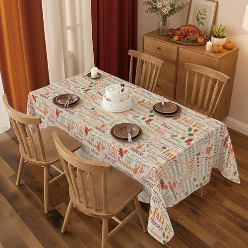 Fall Thanksgiving Tablecloth 4 Packs 54x108 Plastic Disposable Thanksgiving Table Cloth Rectangle Fall Tablecover for Holiday Dinner Party Decorations Outdoor Picnic & Baby Showers (4 Count)