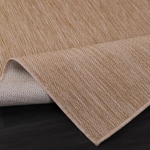 Washable Indoor Outdoor Rug 5x7 Weather Resistant Area Rugs Modern Solid Jute Rug for Porch Deck Balcony Backyard Patio Outside Carpet