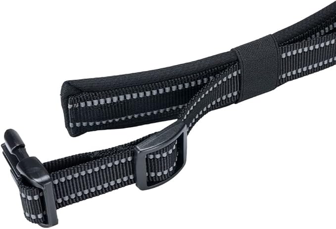 EXCELLENT ELITE SPANKER Reflective Dog Collar Classic Soft Padded Breathable Nylon Adjustable Pet Collar with Quick Release Buckle for Boy Girl Male Female Small Medium Large Dogs Training(Black-L)