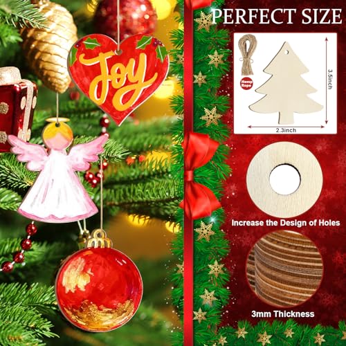 80PCS Wooden Christmas Ornaments to Paint (80 Count)