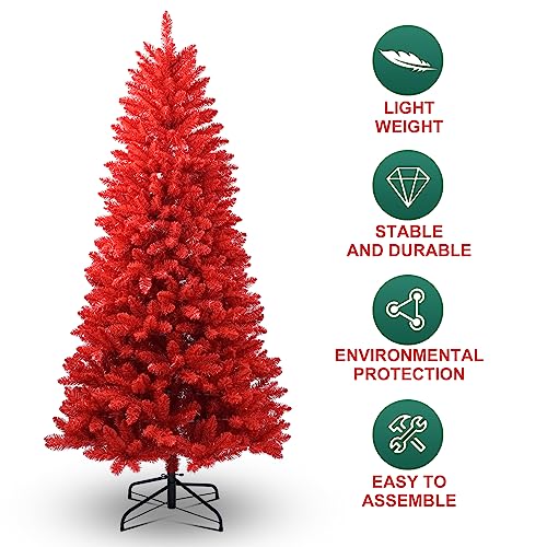 7ft Red Artificial Christmas Tree