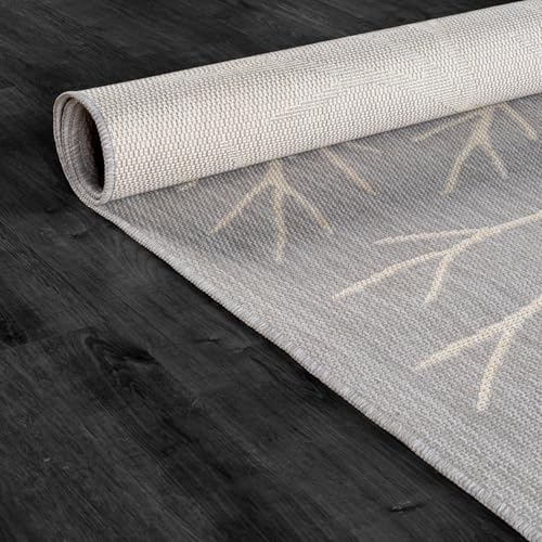 Washable Indoor Outdoor Rug 10x14 Modern Area Rugs Branch Pattern Non Shedding Waterproof Easy Clean Patio Deck Porch Living Room Bedroom Garden RV (140 Sq Ft)