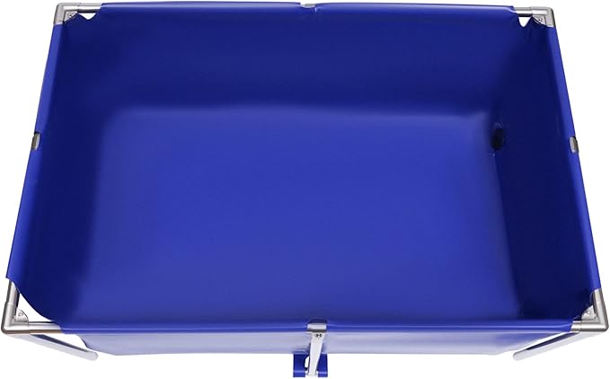 Canvas Fish Pond, Foldable Water Storage Pond Modern Blue Aquarium Fish Water Tank with T-Shaped Steel Frame, Rectangle Canvas Show Tank for The Cultivation of Lobster
