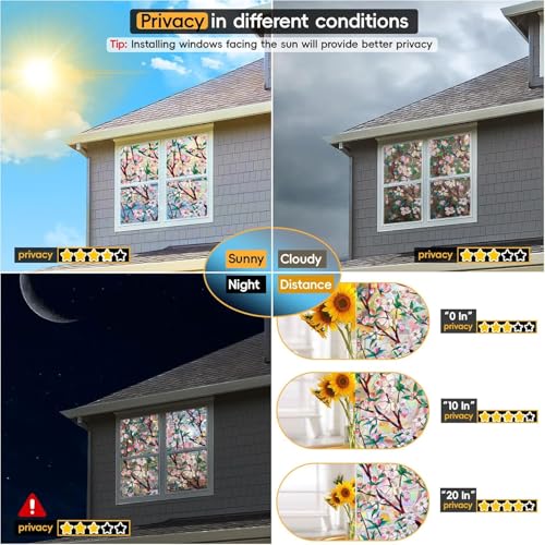 Rainbow Window Privacy Film Decorative (271.3 sq inch)