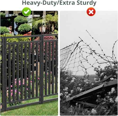 54ft (L) × 47in (H), 21 Panels & 3 Gates Garden Fence, Durable Outdoor Yard Barrier, Secure Garden Fencing, Weather-Resistant Fence for Privacy & Decoration, Black-Silver