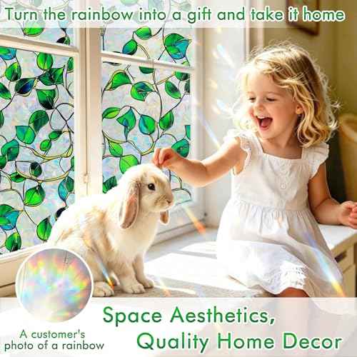 Rainbow Stained Glass Window Privacy Film