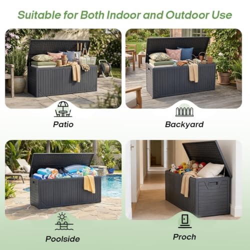 370 Gallon Extra Large Deck Box Waterproof