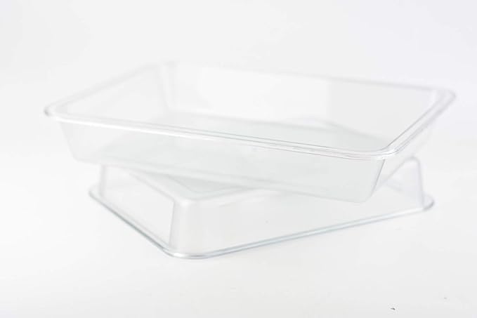 OMEM Reptile Drinking Tray - Large Water Dish Plastics Plate for Turtles, Small Reptiles, Ball Pythons, Lizards, and Snake Cages Bowl (M=30.5x24x5cm, White)