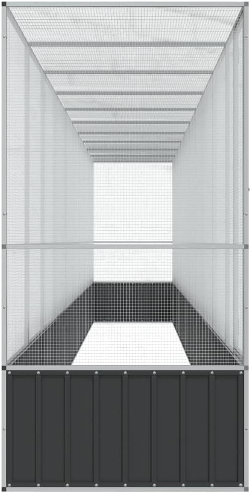 Outdoor Aviary Bird Cage, Galvanized Steel Outside Ample Activity Space Birdcage, 410.4"x42.1"x83.5", -266