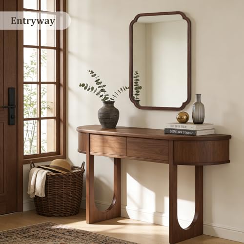 28" x 40" Wood Bathroom Mirror for Wall Mounted