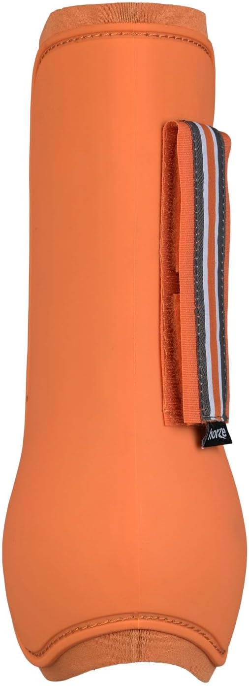HORZE Adepto Open Front Tendon Boots | Durable Shell with Neoprene Lining - Coral Gold - Horse