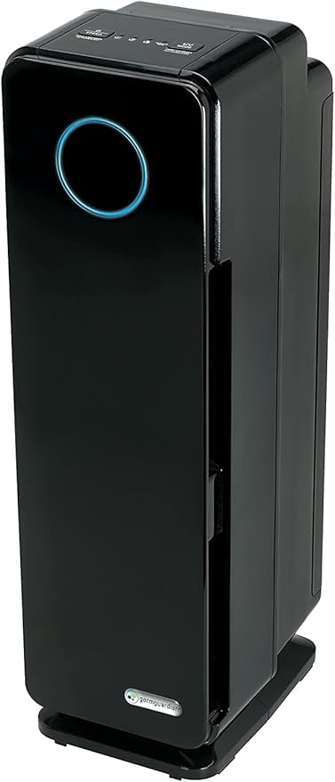 GermGuardian 5-In-1 HEPA Air Purifier for Home, Pet Air Purifier with HEPA Air Filter & UV-C Light, AC4300BPTCA, 743 Sq. Ft., 22'' Tower, Black
