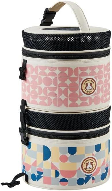 GuineaDad Travel Tower – Stackable Pet Carrier & Travel Case for Guinea Pigs & Small Pets | Soft-Sided Cozy Pouch for Travel, Vets & Transport (Cotton Candy)