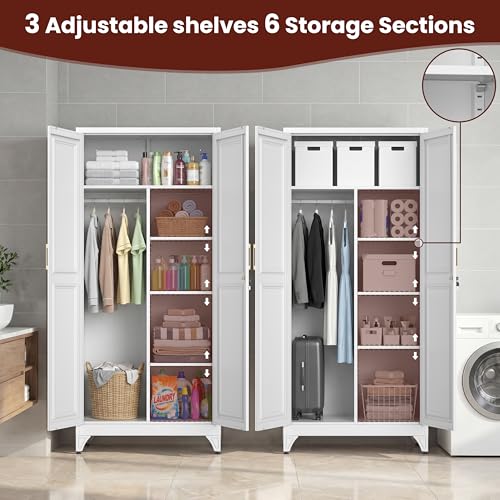 71" Tall Wardrobe Closet with Door
