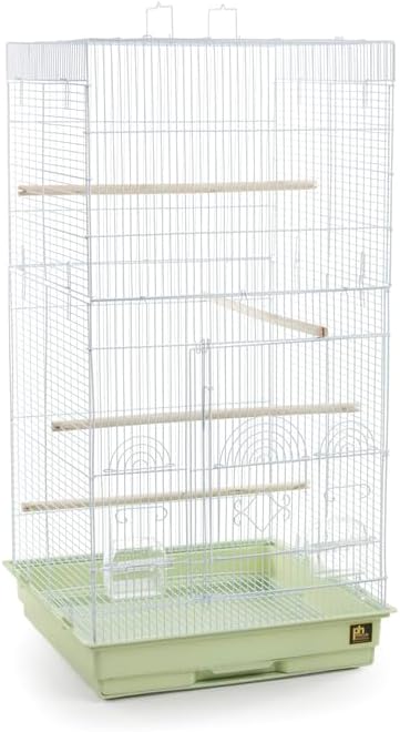 Neo-Classical Nostalgia Tall Cage with Elegant Design, Spacious Interior, Durable Construction, and Vertical Layout Sage Green