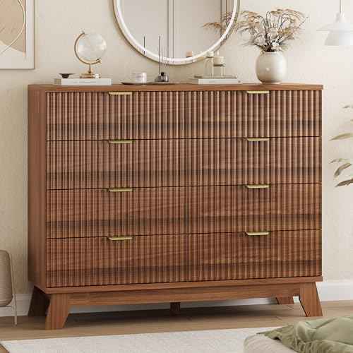 Fluted Dresser for Bedroom with 8 Drawers