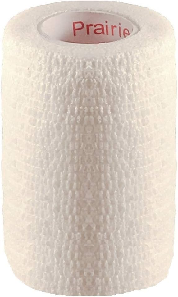Vet Tape (White) (2 Pack) (3 Inch x 15 feet) Self Adhesive Adherent Adhering Cohesive Flex Self Stick Bandage Grip Roll Dog Cat Pet Horse