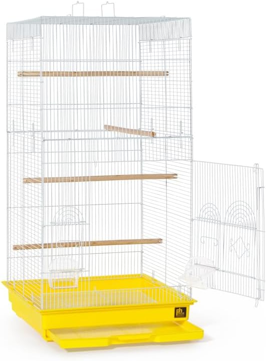Neo-Classical Nostalgia Tall Cage with Elegant Design, Spacious Interior, Durable Construction, and Vertical Layout Yellow