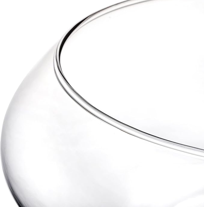 ZENFUN 2 Pack Glass Vase Bowl, 6"/ 8" Wide Mouth Flower Vase Round Terrarium, Glass Hydroponic Planter Floral Container Clear Fish Bowl for Table Centerpiece, Wedding Event, Home Decoration