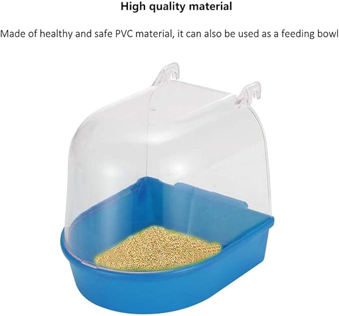 Tfwadmx Bird Cage Bath Parrot Bath Box Accessory Supplies Hanging Bathing Tub for Small Birds Canary Budgies Cockatiel Lovebirds