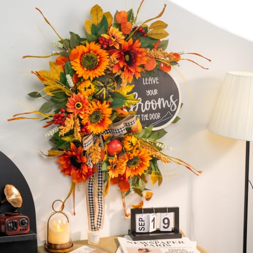 Fall Wreaths for Front Door 24 Inch Outside