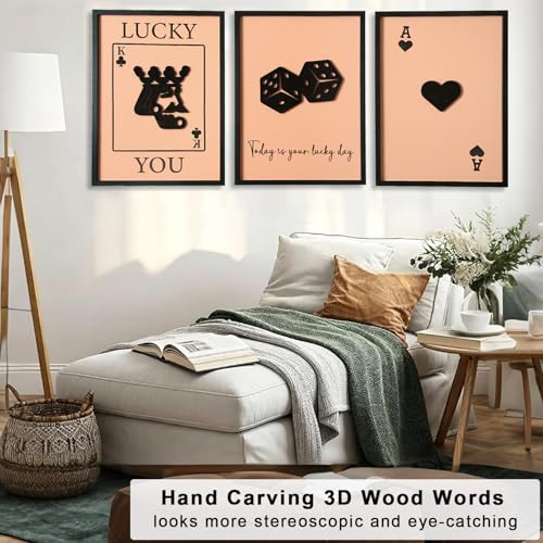 3D Wood Poker Wall Art (3 Count)