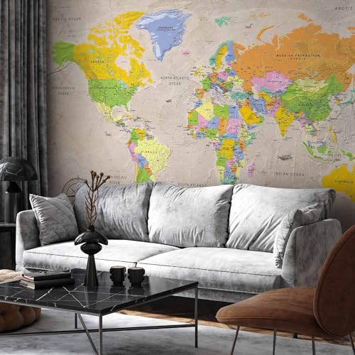 Wall Mural World Map 138x101 in (96.44 Sq Ft)