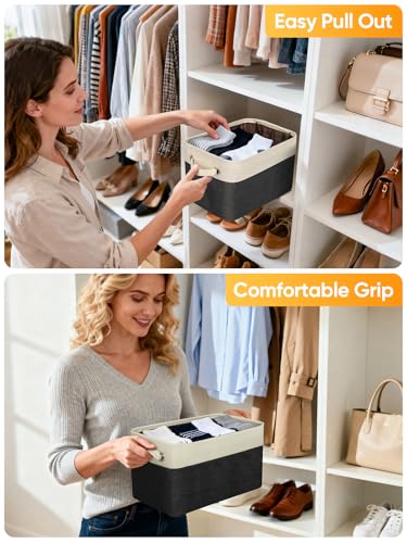2 Pack Fabric Closet Storage Bins for Shelves (2 Count)