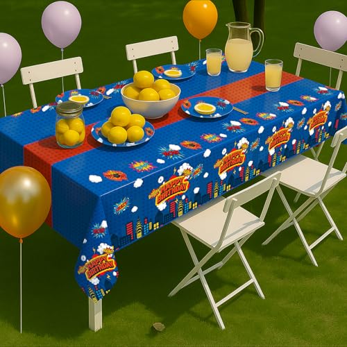 6 Piece Party Tablecloth Rectangle Table Covers for Birthday Party Decorations