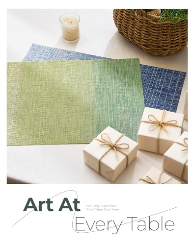 Gradient Green Woven Placemats Set of 4 (3.2 Count)