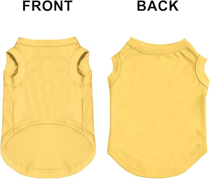 Custom Dog Shirt Pet Clothes Breathable Shirts for Small to Large Dogs Customized Name Logo Photo Puppy Outfits Personalized Sleeveless Vest Pets Apparel Yellow, L