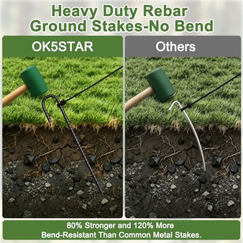 12 Inch J Hook Rebar Stakes 32 Pcs (32 Count)