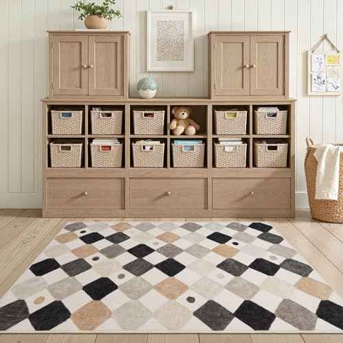 3x5 Washable Playroom Rug for Kids Room Classroom Rug Marble (15 Sq Ft)