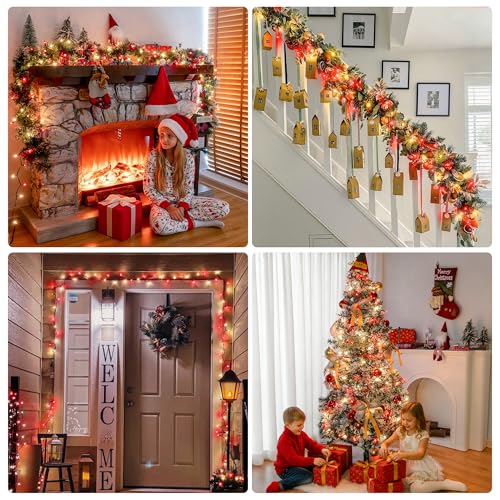 Red Warm White Christmas Lights (13 Foot)