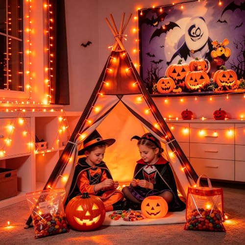 1000 LED Orange Halloween String Lights Outdoor Indoor Plug in (272 Foot)