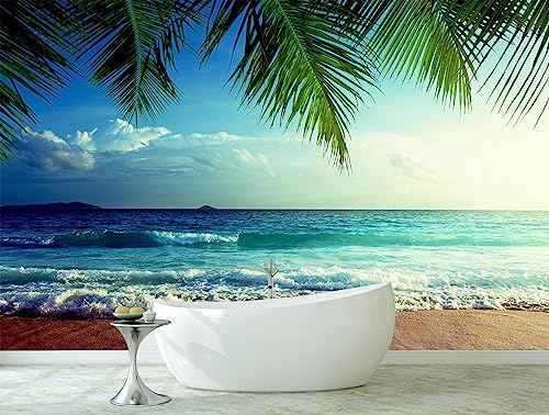 Beach Ocean Large Peel and Stick Wallpaper Mural for Bathroom