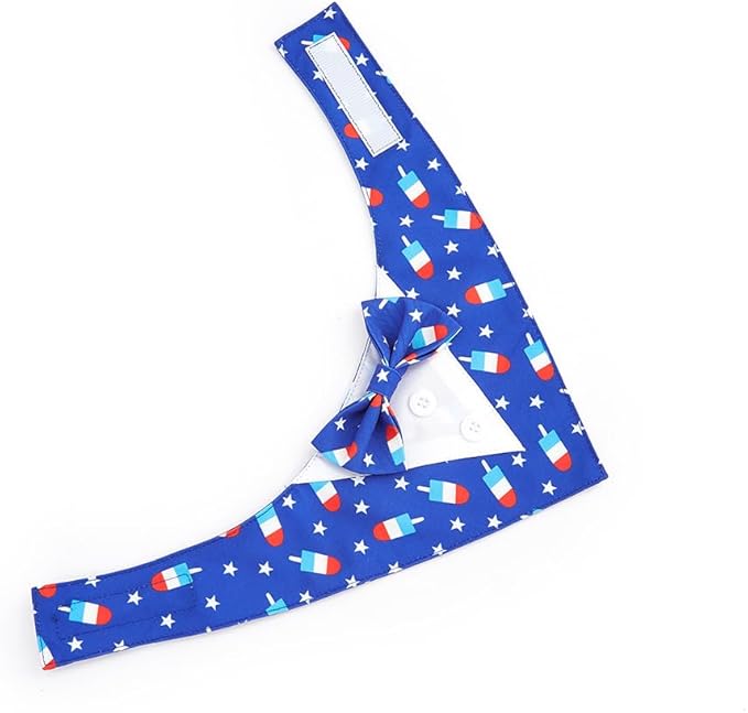 Dog Tuxedo, Adjustable Formal Wedding Outfit Bandana Dog Tux Collar with Bow Tie, Pet Birthday Valentines Outfit Cosplay(X-Small)