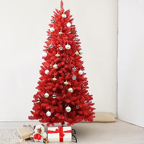 7ft Red Artificial Christmas Tree