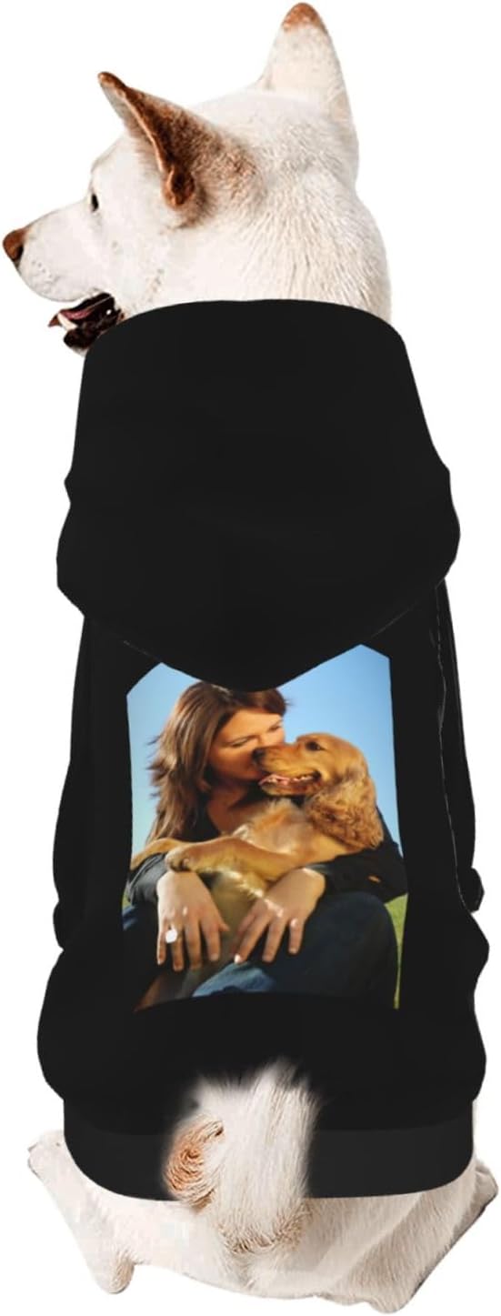 Custom Dog Hoodie Add Your Design Soft & Warm Personalized Photo Text Logo Name Dog Clothes for Puppy Sweatshirt Hooded for Small Medium Large Dogs Girl/Boy Cats Black