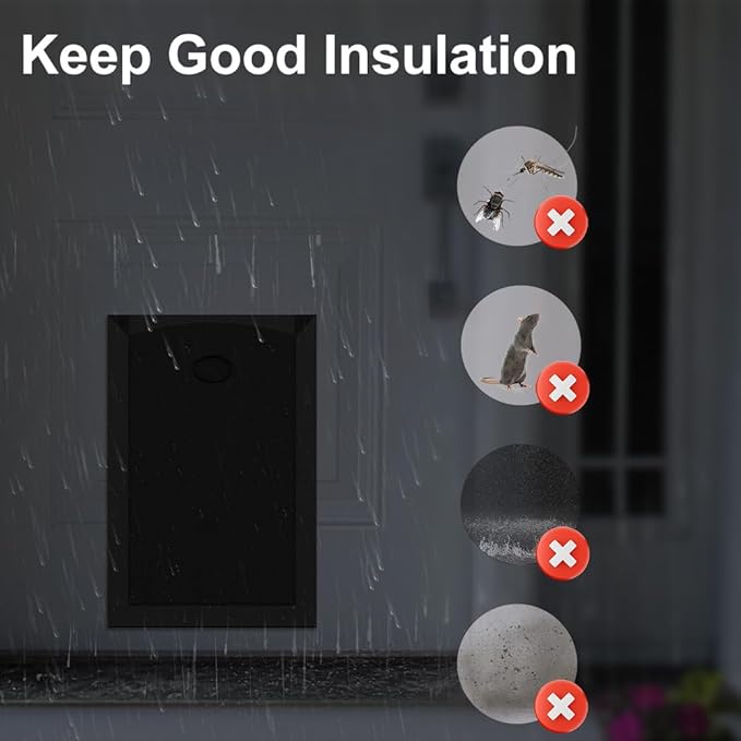 [MAVRICPOWER] Aluminum Medium Dog Door with 2 Sliding Lock Panels, Doggie Door for Exterme Weahter, Never Rust Pet Door for Small Dogs Up to 30 lbs