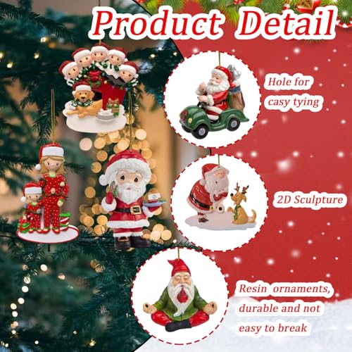 15 Pcs Christmas Hanging Ornaments Santa Claus Christmas Tree Ornaments Small Person Hanging Ornament Gnome Santa Doll Hanging Decor Christmas Tree Decoration for Xmas Party Supplies