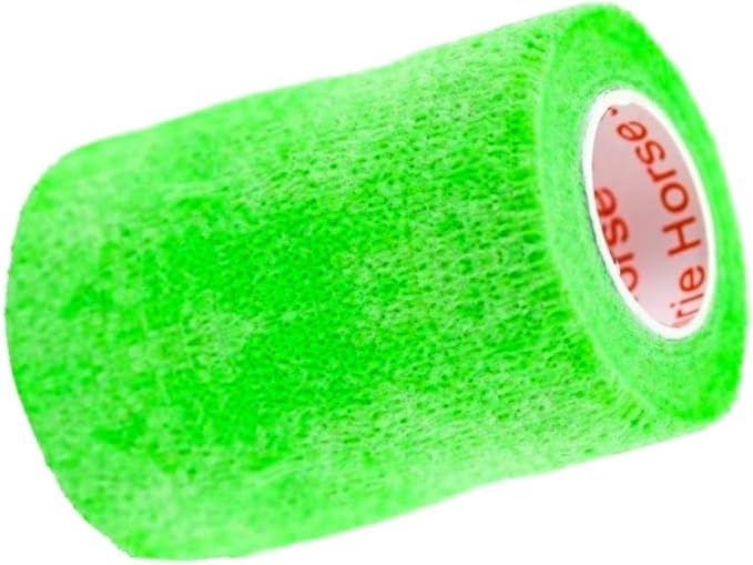 Vet Wrap Tape (Neon Green) (2 Pack) (3 Inch x 15 feet) Self Adhesive Adherent Adhering Cohesive Flex Self Stick Bandage Grip Roll Dog Cat Pet Horse